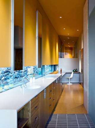 黄色浴室柜效果图
