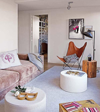 现代简约风格一居室时尚暖色调50平米装修图片