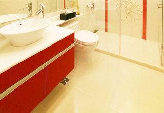 红色浴室柜设计图