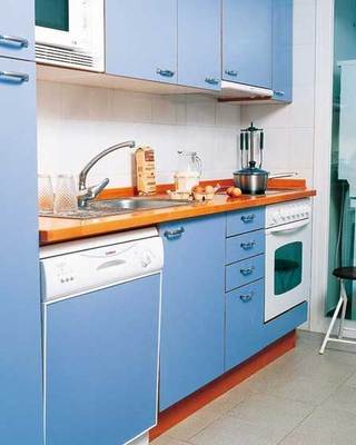 蓝紫色现代厨房橱柜设计效果图