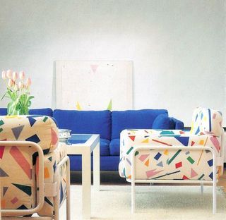 蓝色客厅沙发效果图