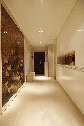 米色走廊地板瓷砖效果图