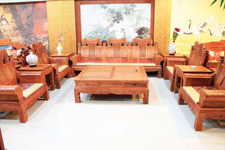 中式客厅红木沙发效果图