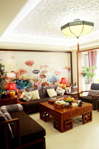 中式沙发背景墙设计图