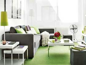 时尚浅灰色北欧公寓装修 果绿色十分可爱