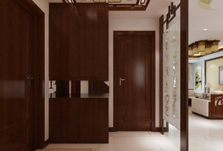 中式风格实木玄关柜图片
