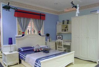 美式蓝色儿童房效果图片