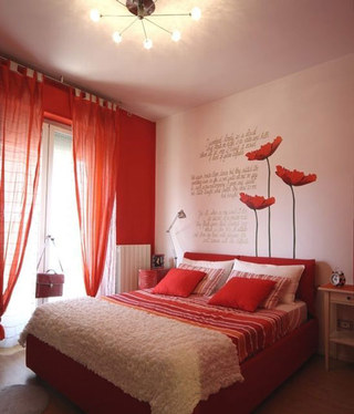 浪漫红色卧室效果图