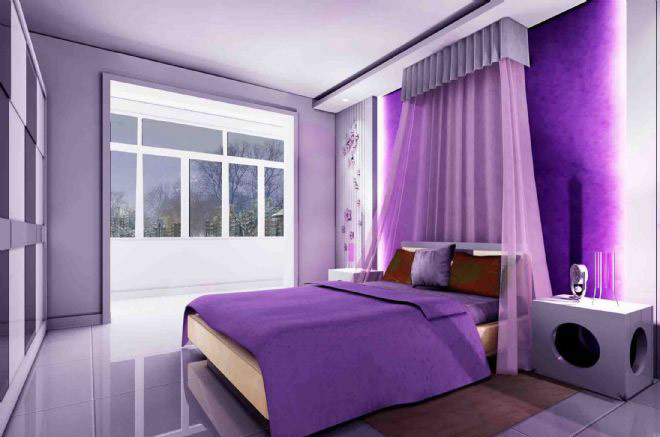现代紫色房子逃出攻略 紫色房间装修图片女生