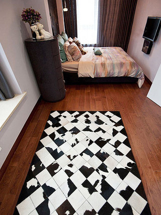 黑白卧室地毯效果图
