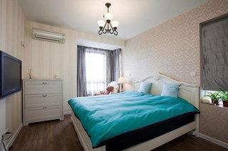蓝色清新卧室设计效果图