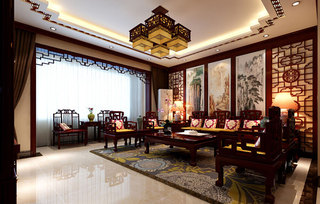 中式古典客厅设计效果图