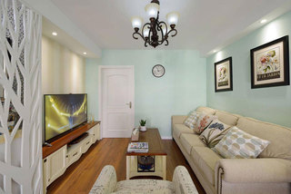 现代简约风格二居室小清新原木色50平米装修效果图