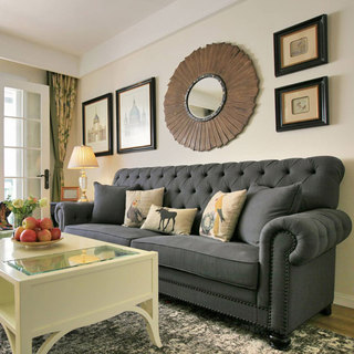 美式客厅沙发背景墙设计效果图
