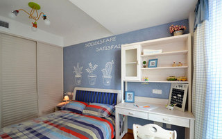 青年卧室手绘墙效果图
