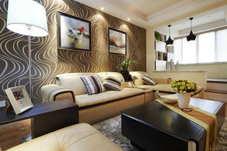现代温馨沙发背景墙设计效果图
