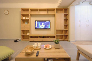 日式风格二居室原木色80平米装修图片