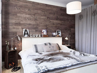 木质墙面工业风卧室