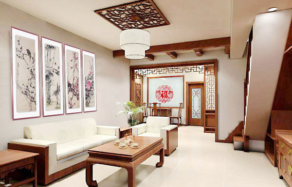 ,客厅,背景墙,沙发背景墙,中式风格,大气