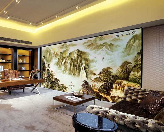 ,客厅,背景墙,沙发背景墙,中式风格,大气
