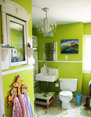 可爱果绿色小户型卫浴间