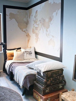 卧室创意地图壁纸