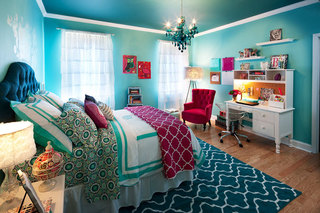 蓝色卧室空间布置