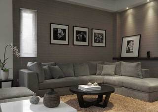 现代黑白沙发背景墙设计图片