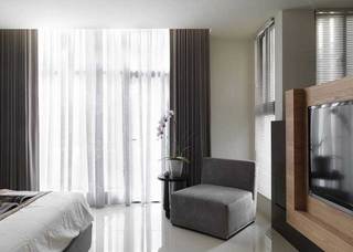 现代简约风格二居室黑白70平米装修效果图