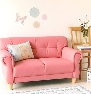 甜美可爱粉色客厅沙发