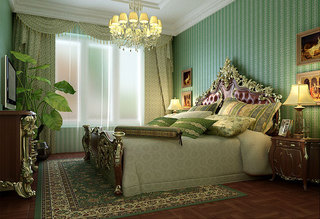 绿色复古卧室设计