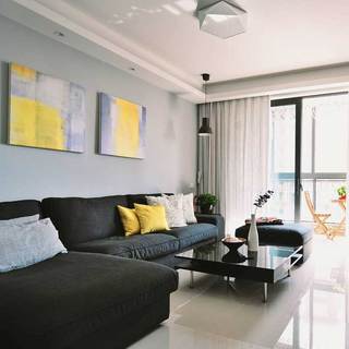 现代黑白客厅沙发设计图片