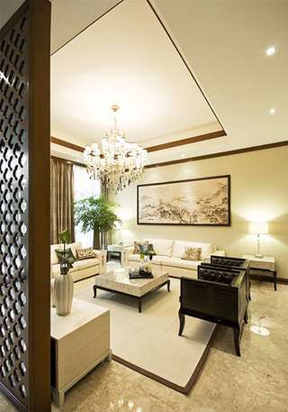 奢华新中式客厅设计