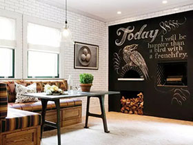 把家装出文艺范儿 11个客厅涂鸦黑板墙