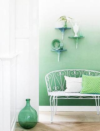 绿色渐变客厅墙面
