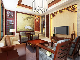 中式客厅电视背景墙