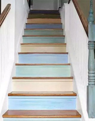 创意彩绘木质楼梯设计