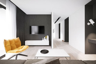 简约风格黑白色空间客厅设计