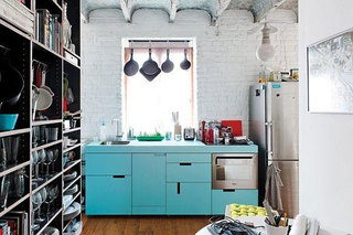 蓝色厨房图片