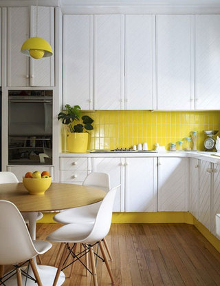 清新黄色厨房设计