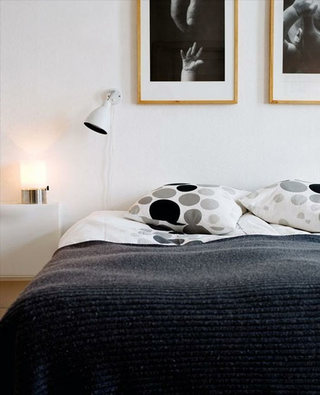 北欧风格黑白卧室图片