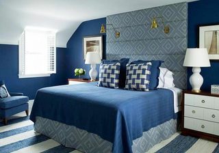 蓝色卧室优雅与幽静共存
