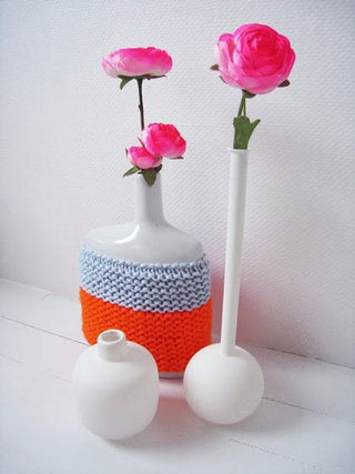 毛线装饰花瓶