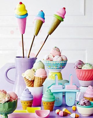 可爱冰淇淋色餐具