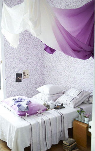 紫色北欧卧室设计