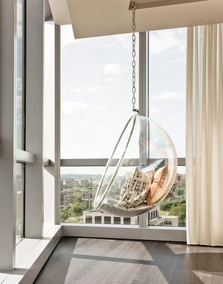 阳台半球玻璃吊椅设计