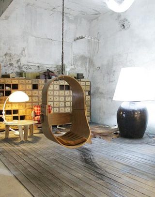 简约木质家居吊椅设计