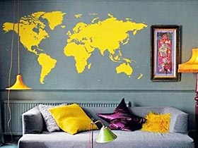 世界在我家墙上10个地图元素装饰墙
