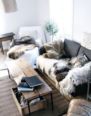 舒适毛毯暖客厅