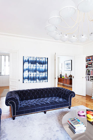 15图最爱简约风格客厅蓝色沙发设计